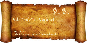 Vörös Vencel névjegykártya
